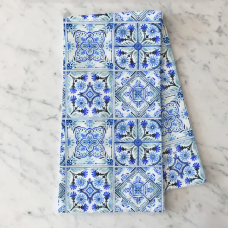 Blue Mediterranean Tile Tea Towel
