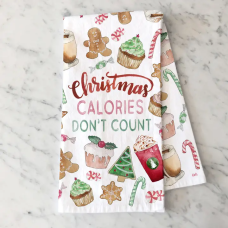 Christmas Calories Don't Count Tea Towel