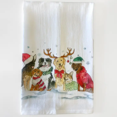 Christmas Dogs Tea Towel