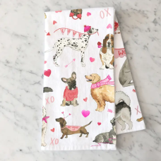 Cozy Valentine Dogs Tea Towel Cozy Valentine Dogs Tea Towel